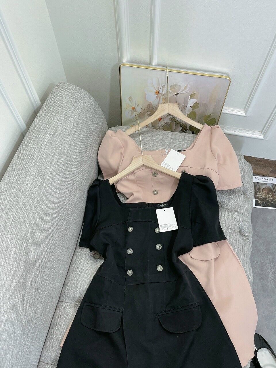 [HCM]Đầm vạt xéo kết nút