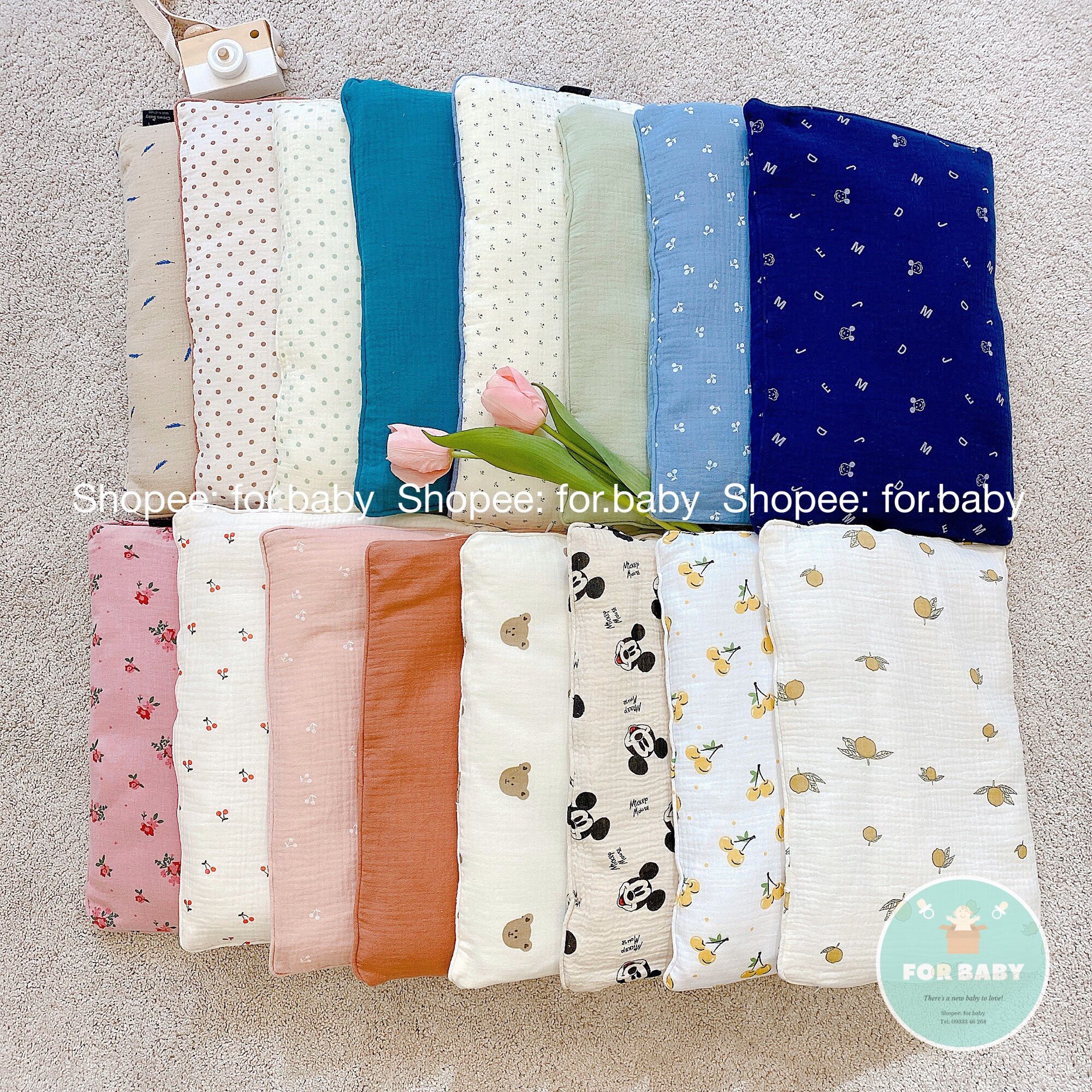 Gối xô Muslin organic cao cấp cho bé