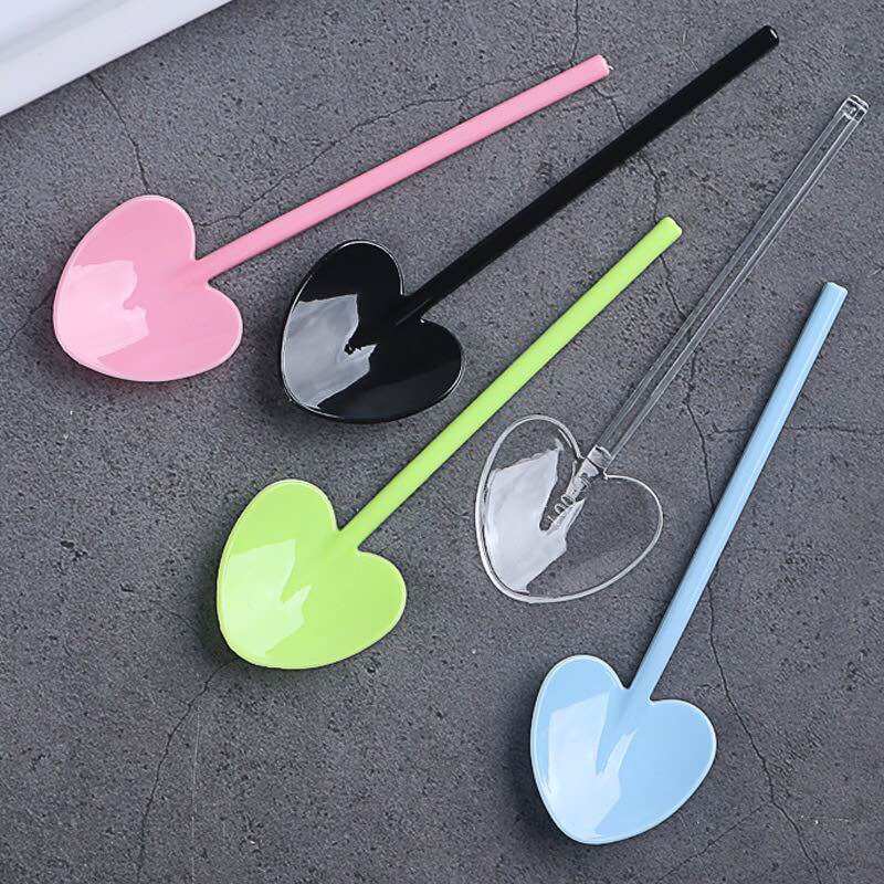 Combo 5 Muỗng trộn kem hình trái tim nhiều màu - muỗng tim lấy kem