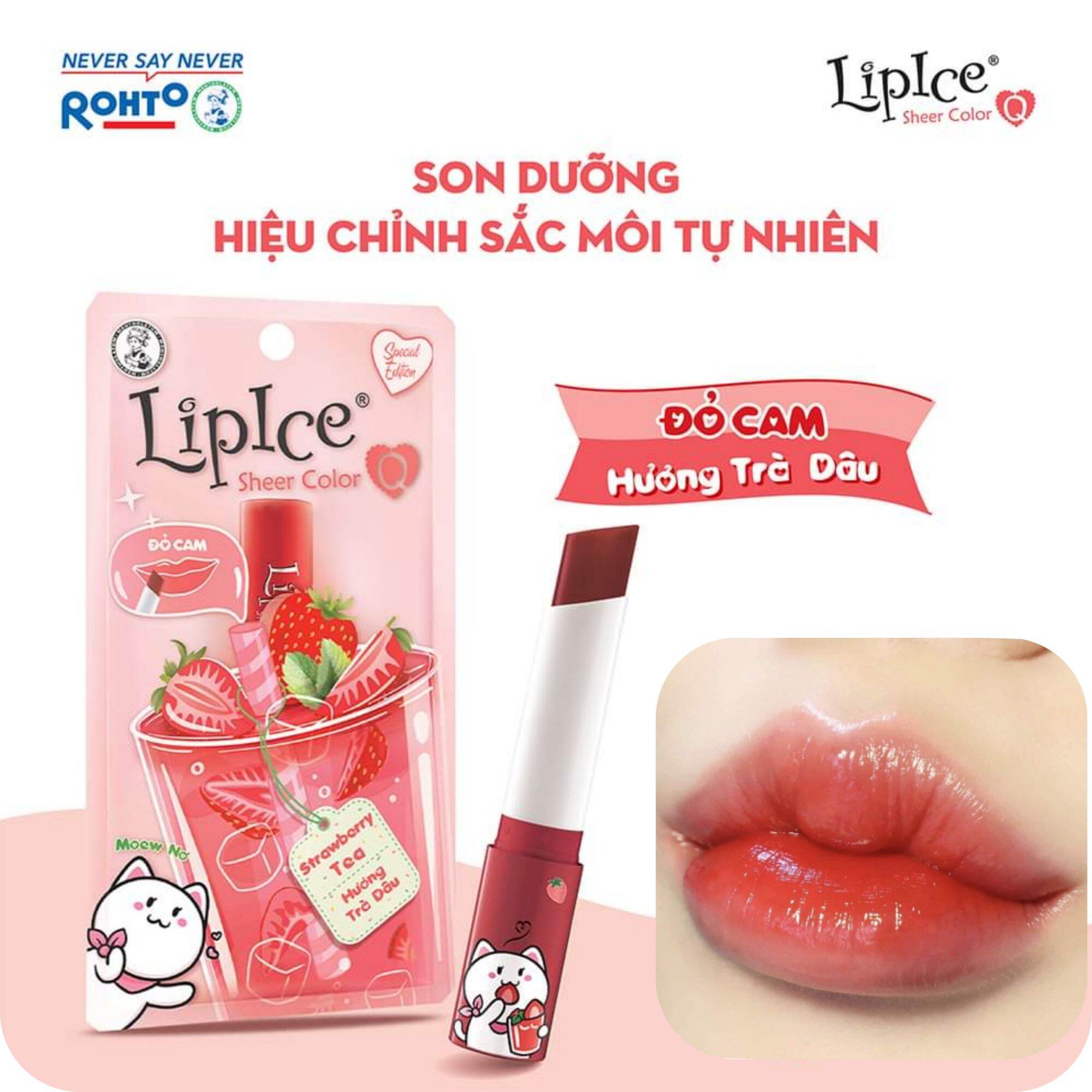 [ MẪU MỚI ] Son Dưỡng Hiệu Chỉnh Sắc Môi Tự Nhiên Lipice Sheer Color Q - ( thỏ 7 màu, trà xanh, socola, trà sữa, dâu )