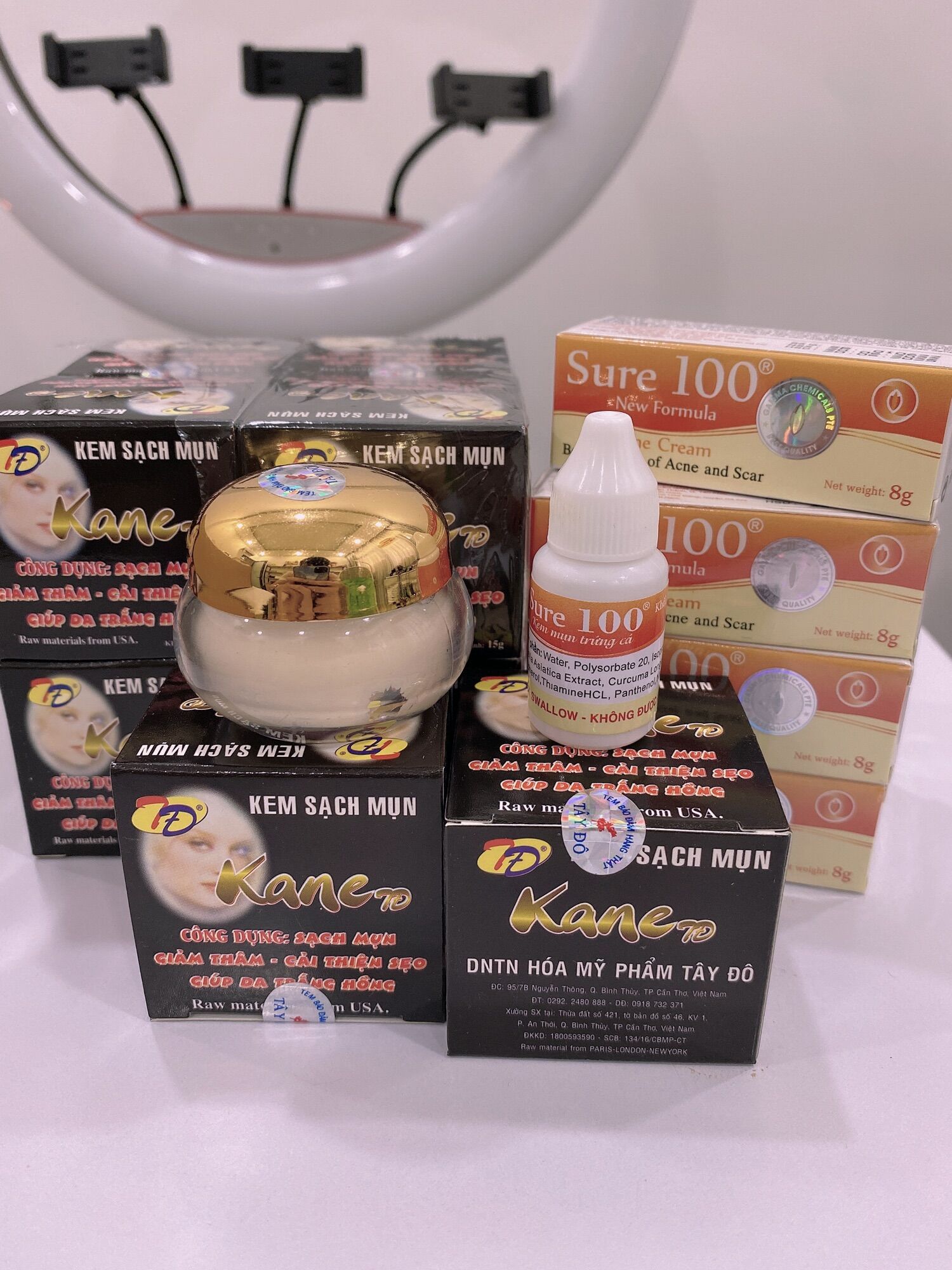 Bộ kem mụn kane + sure 100 hàng nhập khẩu mỹ