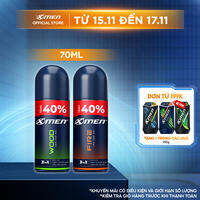 [TĂNG 40% DUNG TÍCH] Lăn khử mùi Xmen Wood/Fire 70ml/chai - Hương thơm nam tính