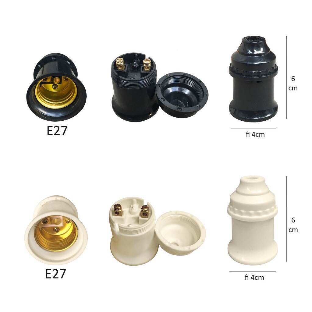 Đui đèn E27 đuôi xoáy 27mm treo thả thông dụng