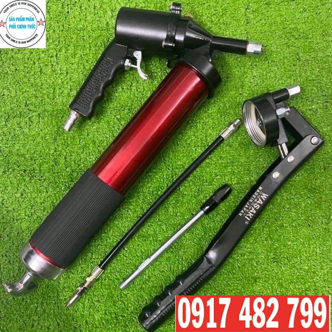 Dụng cụ bơm mỡ bò wasaki dùng hơi và tay hai chức năng
