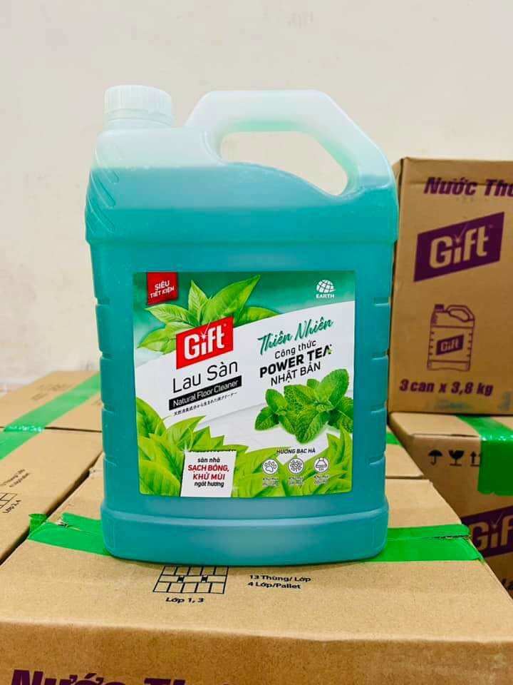Nước lau Sàn Gift hương bạc hà can 3,6kg