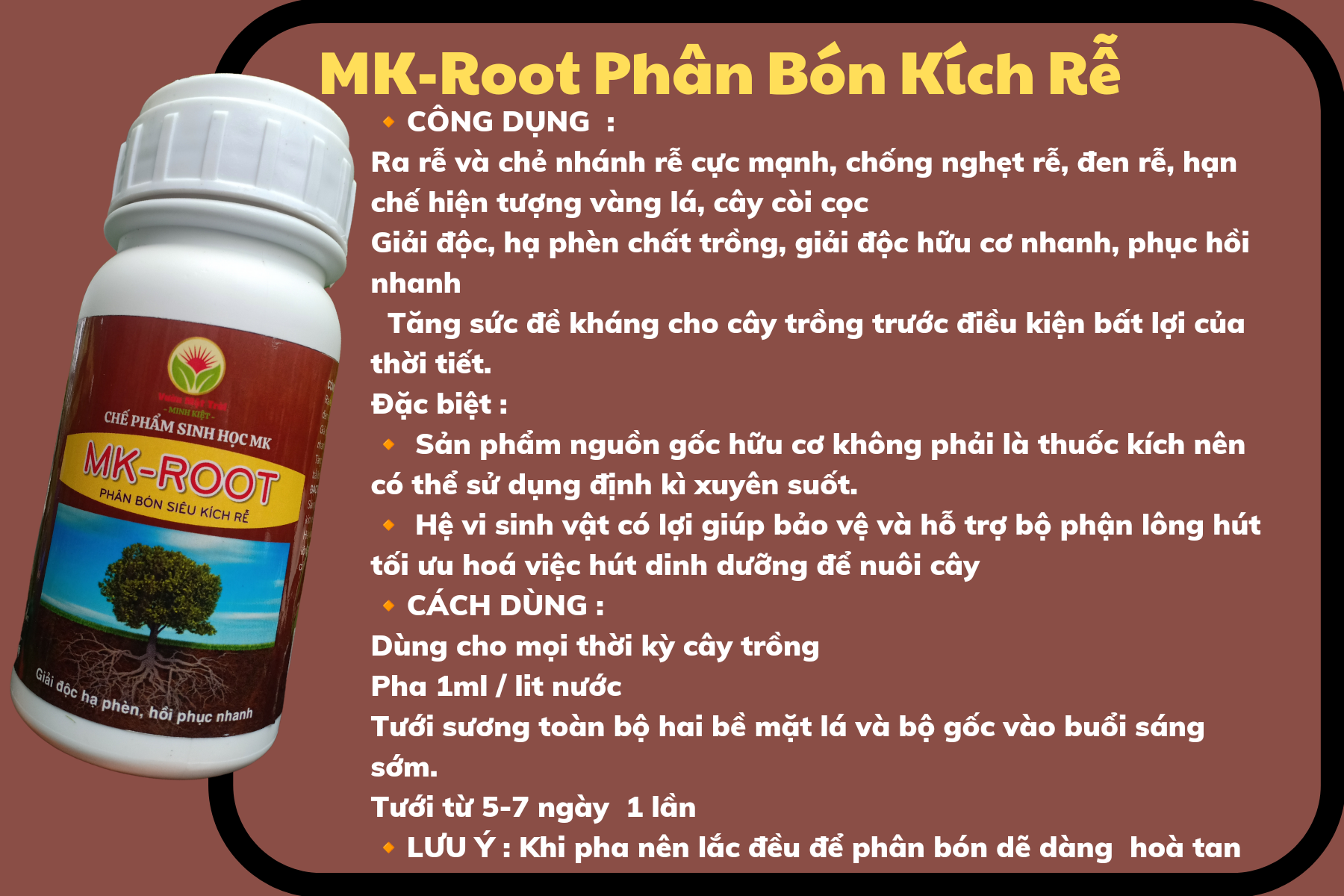 MK ROOT - PHÂN BÓN HỮU CƠ SINH HỌC TẠO RỄ
