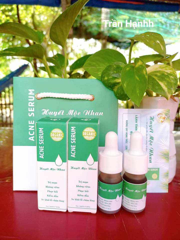 Combo 2 Serum mụn Huyết Mộc Nhan [Hàng chuẩn_Mẫu mới full tem hộp + túi giấy]
