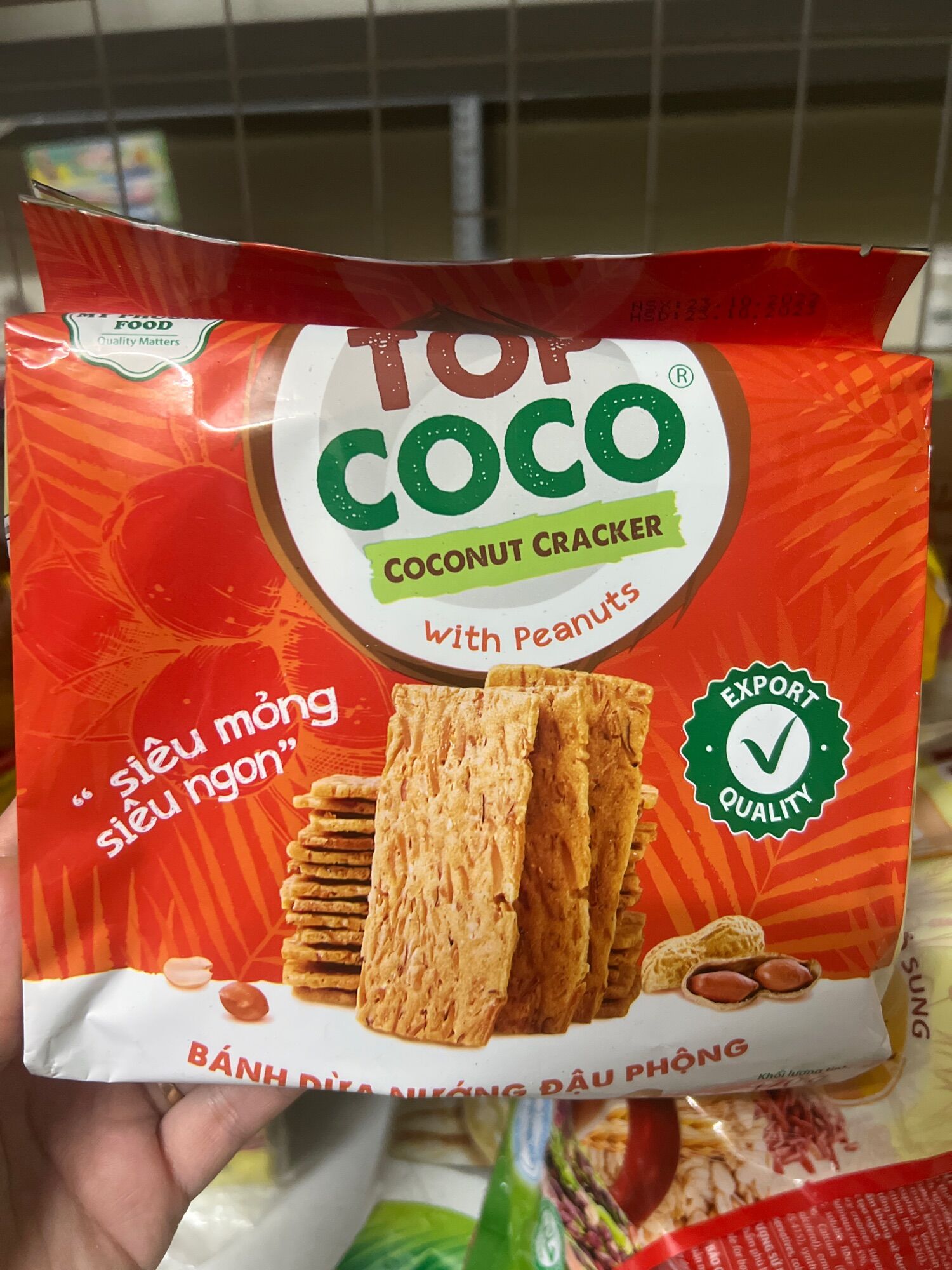 Bánh dừa nướng đậu phộng Topcoco gói 170g