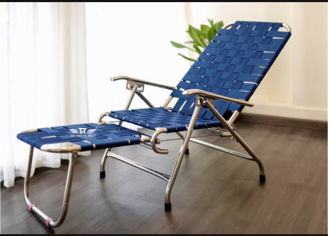 GHẾ BỐ XẾP CÓ VĨ GÁC CHÂN - ĐỦ CHẤT LIỆU KHUNG VÀ BẠT PHỦ