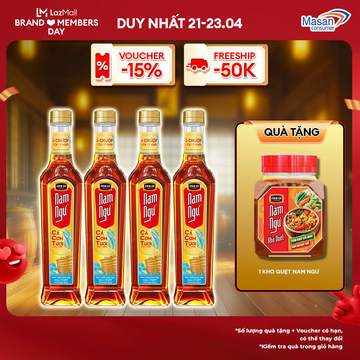 [15-17.4 Voucher 18% CHO ĐƠN TỪ 199k](Chọn loại) Nước Mắm Nam Ngư Cá Cơm Tươi Chai Thủy Tinh 500ml