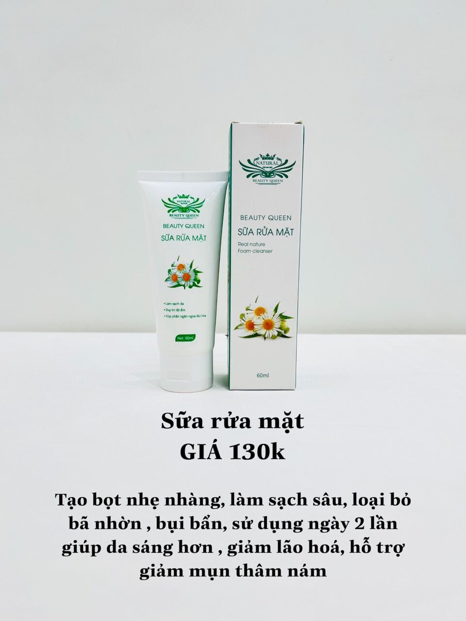 Sữa rửa mặt tạo bọt Beauty Queen.