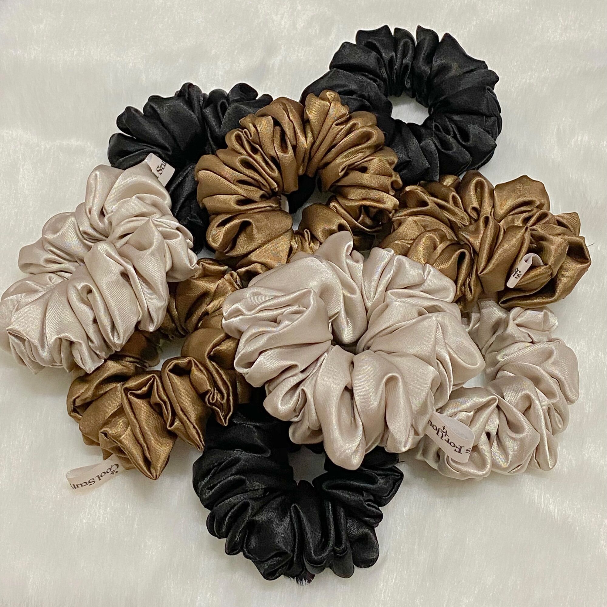 Buộc Tóc Scrunchies Lụa Mịn Tone Màu Trầm🤎Size Thường