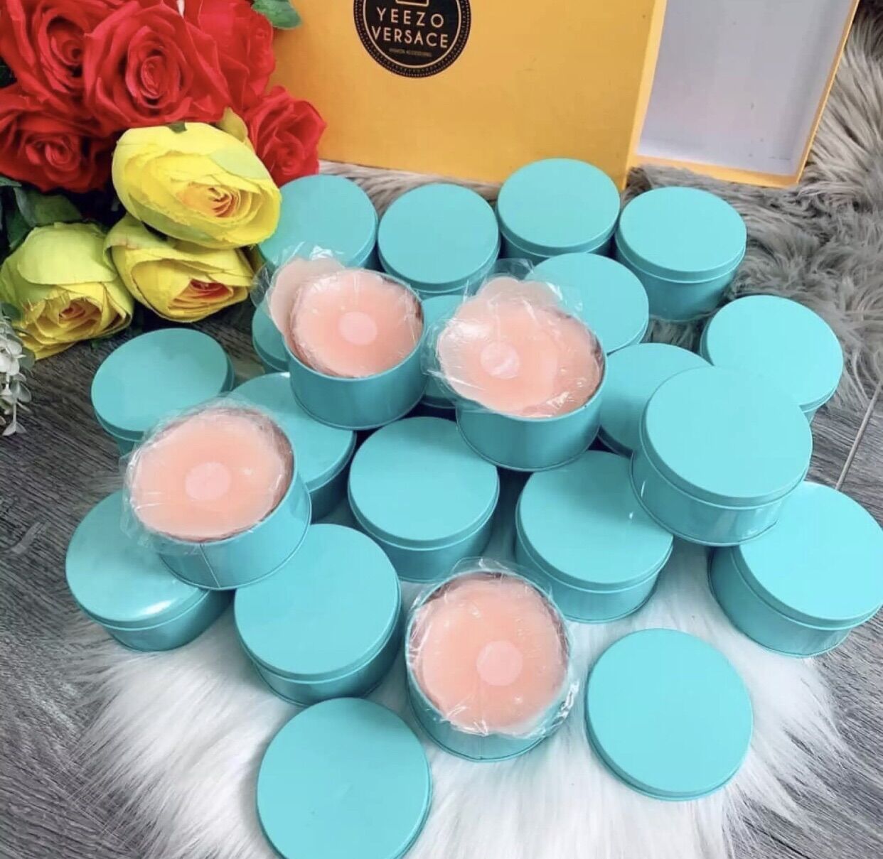 Hộp 10 miếng dán ngực silicon hình hoa cao cấp - miếng dán ngực- miếng dán nhũ hoa - miếng dán ti - phụ kiện đồ ngủ đồ lót - áo ngực dán - P04