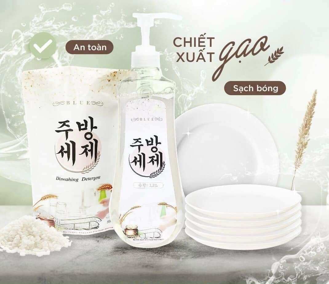 Nước Rửa Chén Gạo BLUE túi 800g