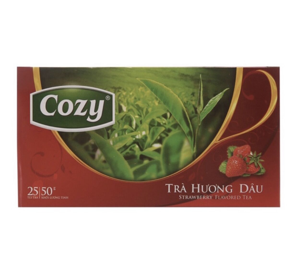 Trà túi lọc cosy hương dâu hộp 25 gói