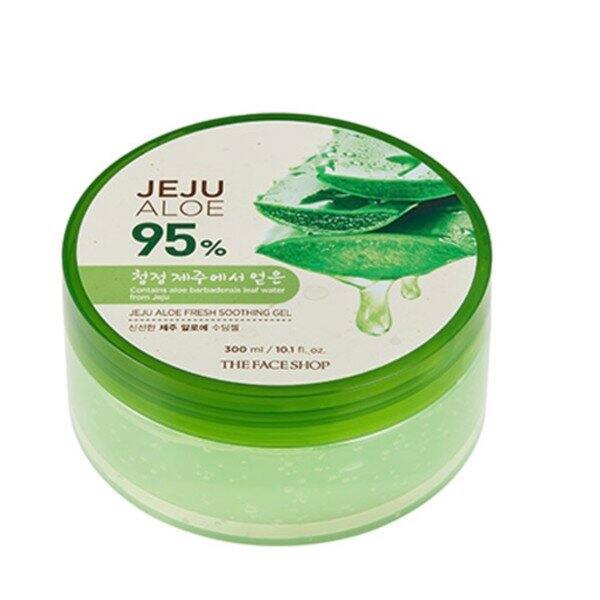 (Date2026)Gel dưỡng da đa năng The Face shop Jeju Aloe Fresh Soothing gel 300ml - Xanh lá cây