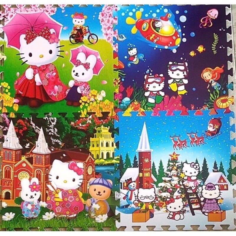 [HCM] Bộ 4 Miếng Thảm Xốp Lót Sàn Hoạt Hình ( kích thước 1 miếng 60cm x 60cm )