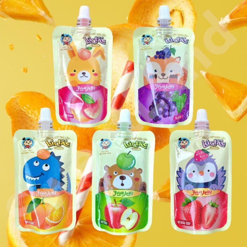 COMBO 5/10 GÓI THẠCH HÚT LÚC LẮC VỊ TRÁI CÂY(NGẪU NHIÊN)