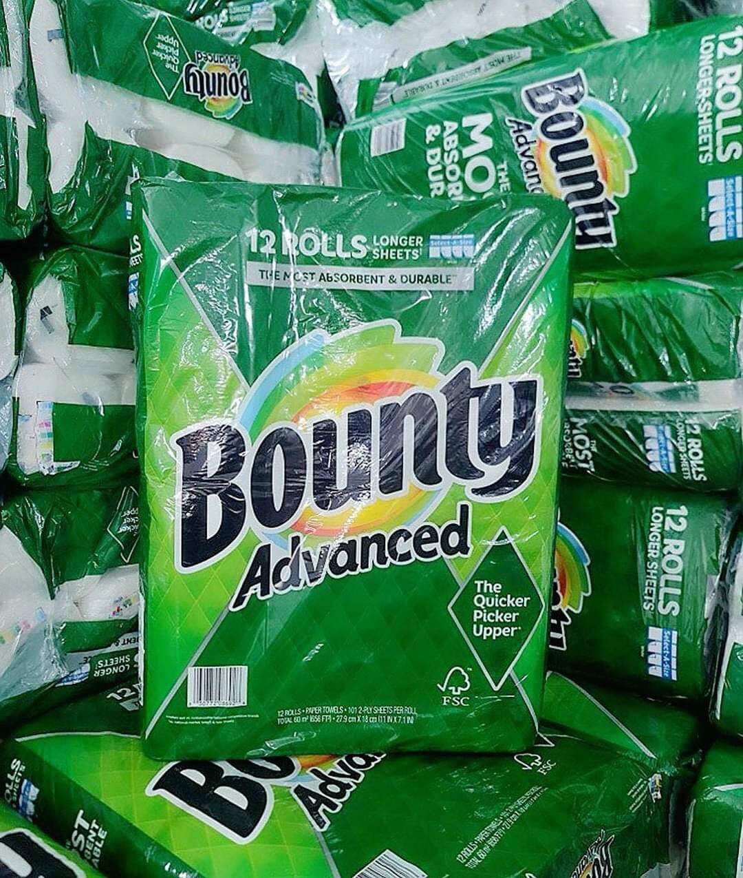 Giấy cuộn đa năng Bounty Advanced Paper Towel Mỹ - Nguyên lốc 12 cuộn.