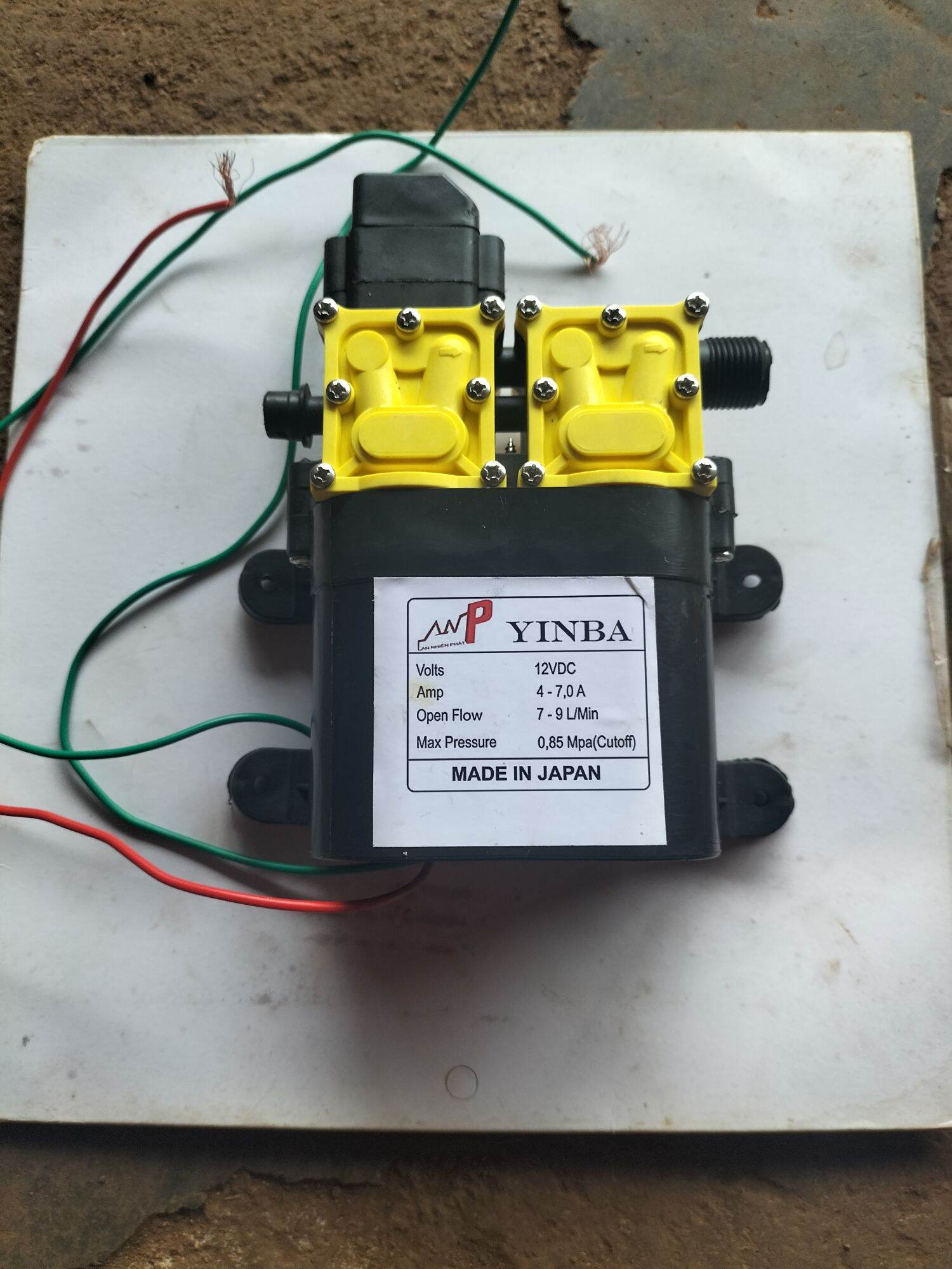 bộ mô tơ bơm nước bình đeo lưng yinba 12v