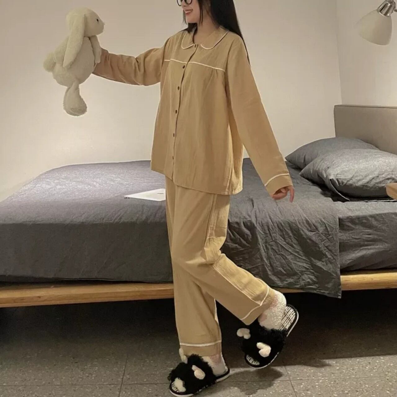 Sét bộ pyjama xốp bèo tay dài quần dài