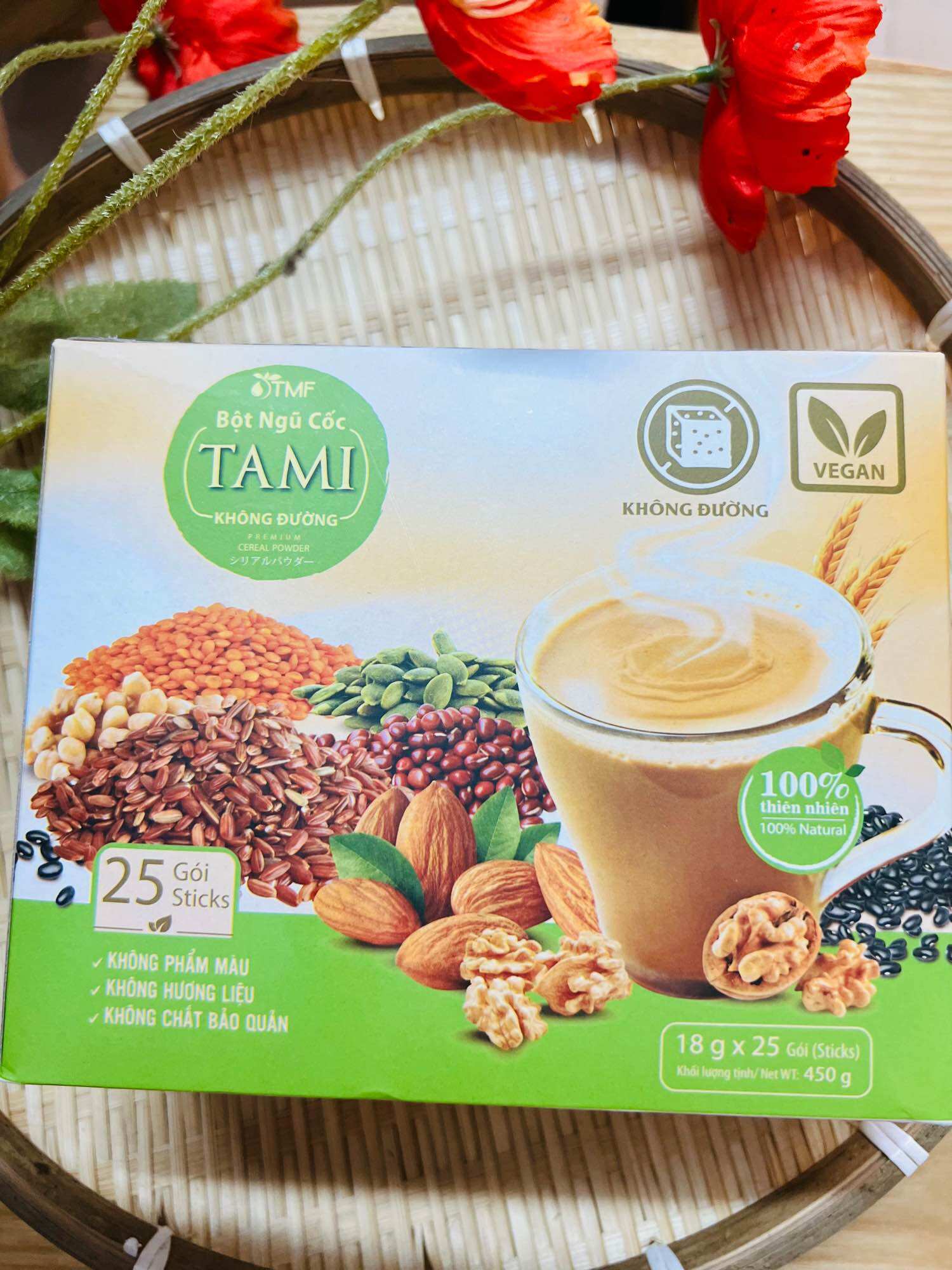 Bột ngũ cốc Tami không đường 450gr (18gx25 gói)