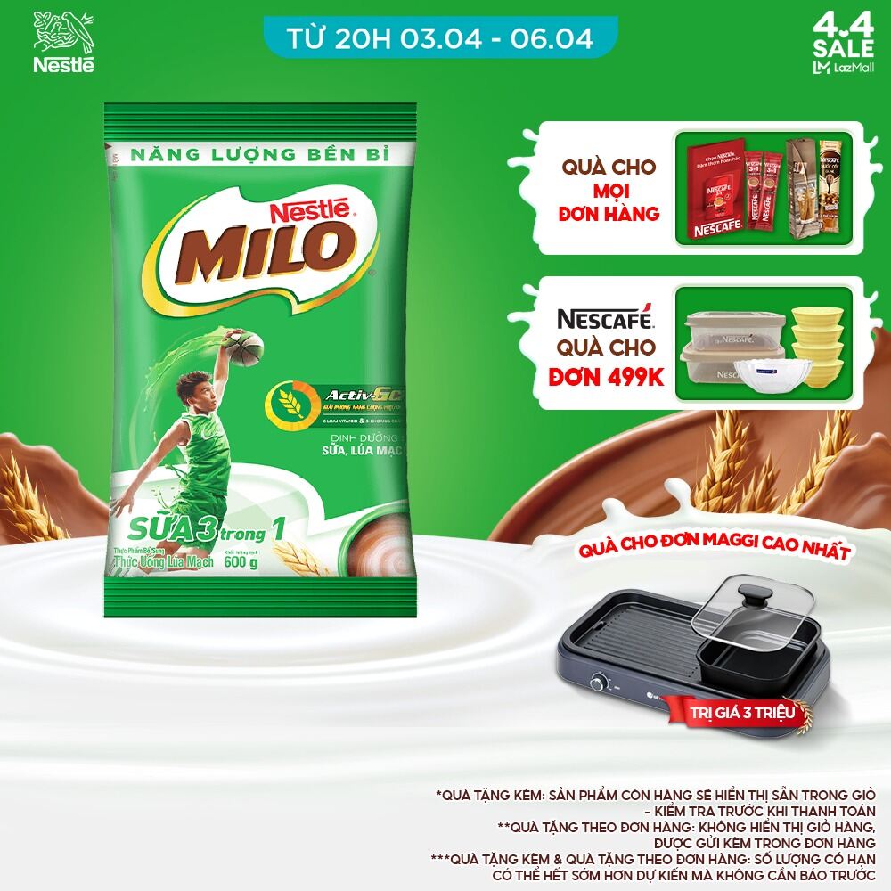 [Freeship Nationwide] Milo 3-in-1 Barley Drink (600g Bag)