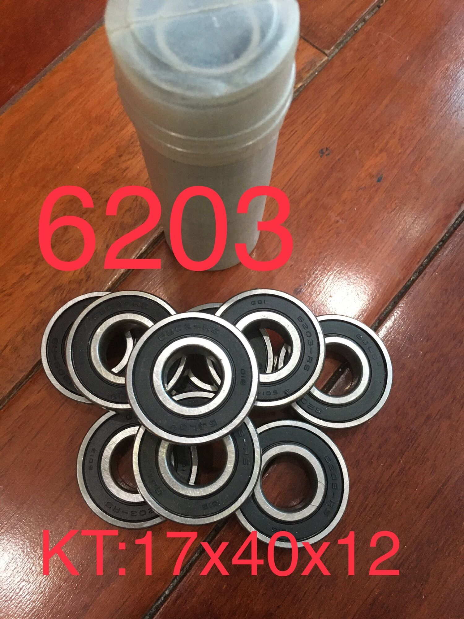 Combo 10 vòng bi 6203-rs mới , bạc đạn 6203 mới