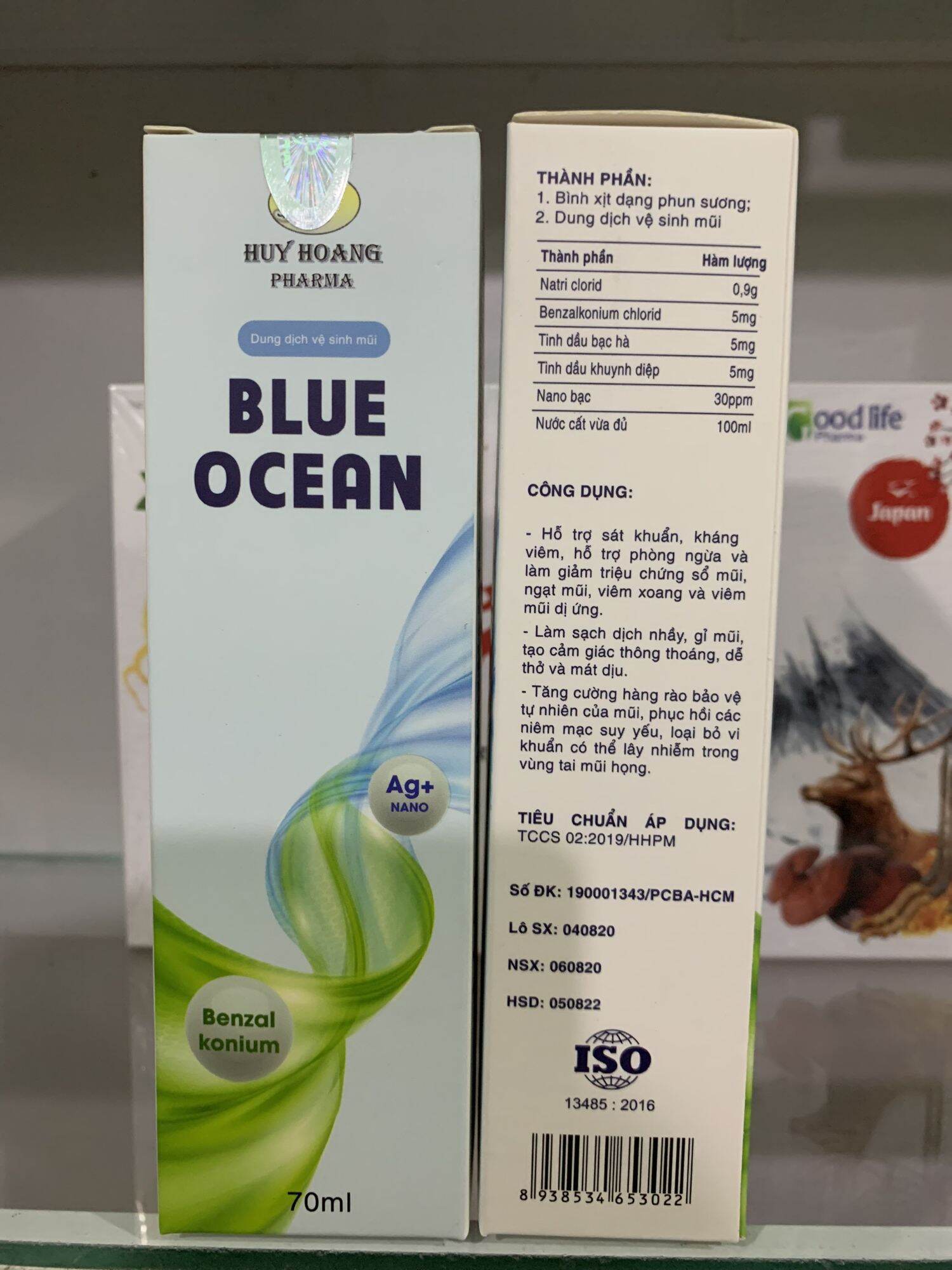 Xịt mũi Sát khuẩn blue ocean Ag+ nano( người lớn)chai 70