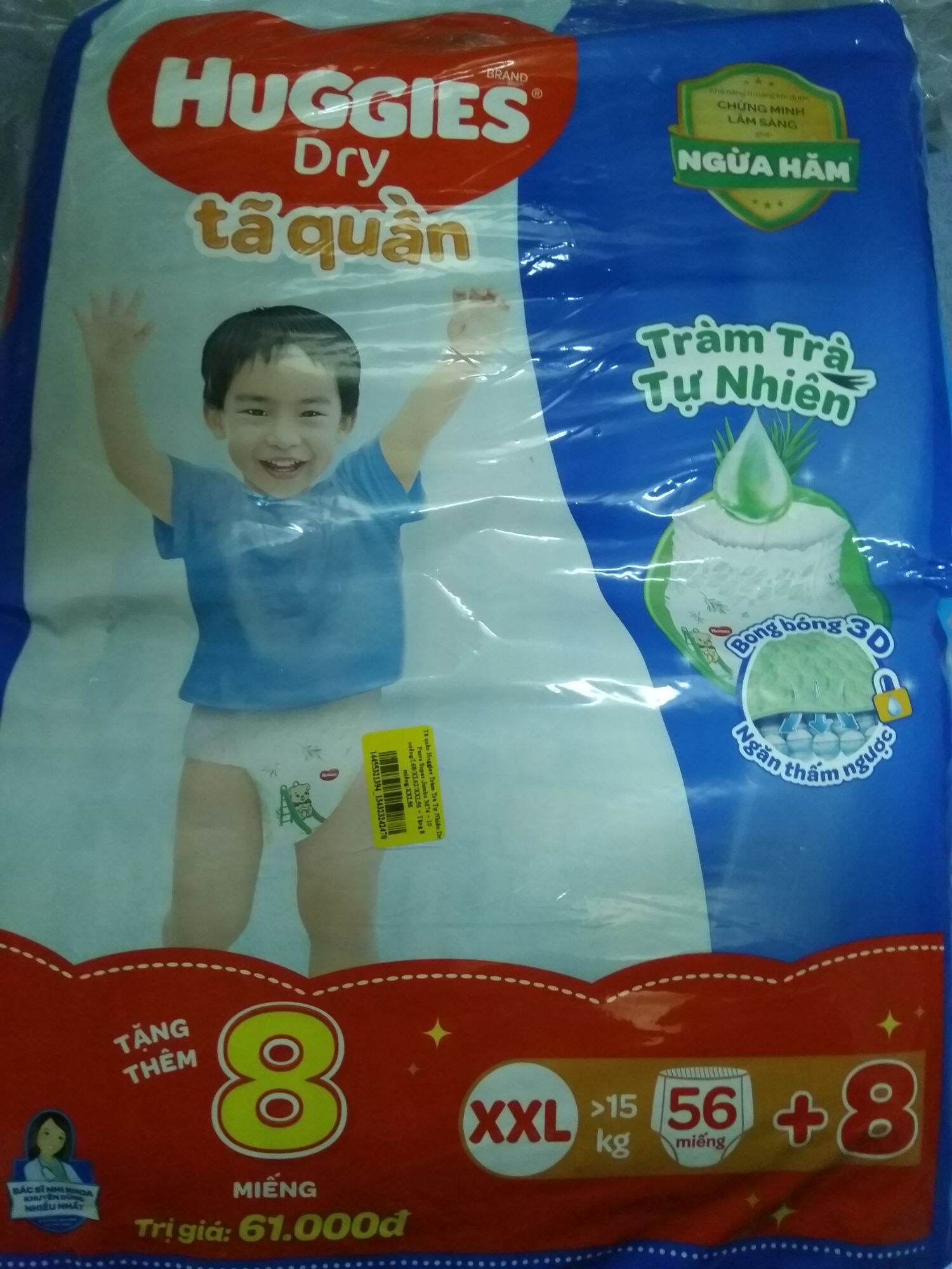 Tã quần Huggies tràm trà tự nhiên size XLL 56 miếng