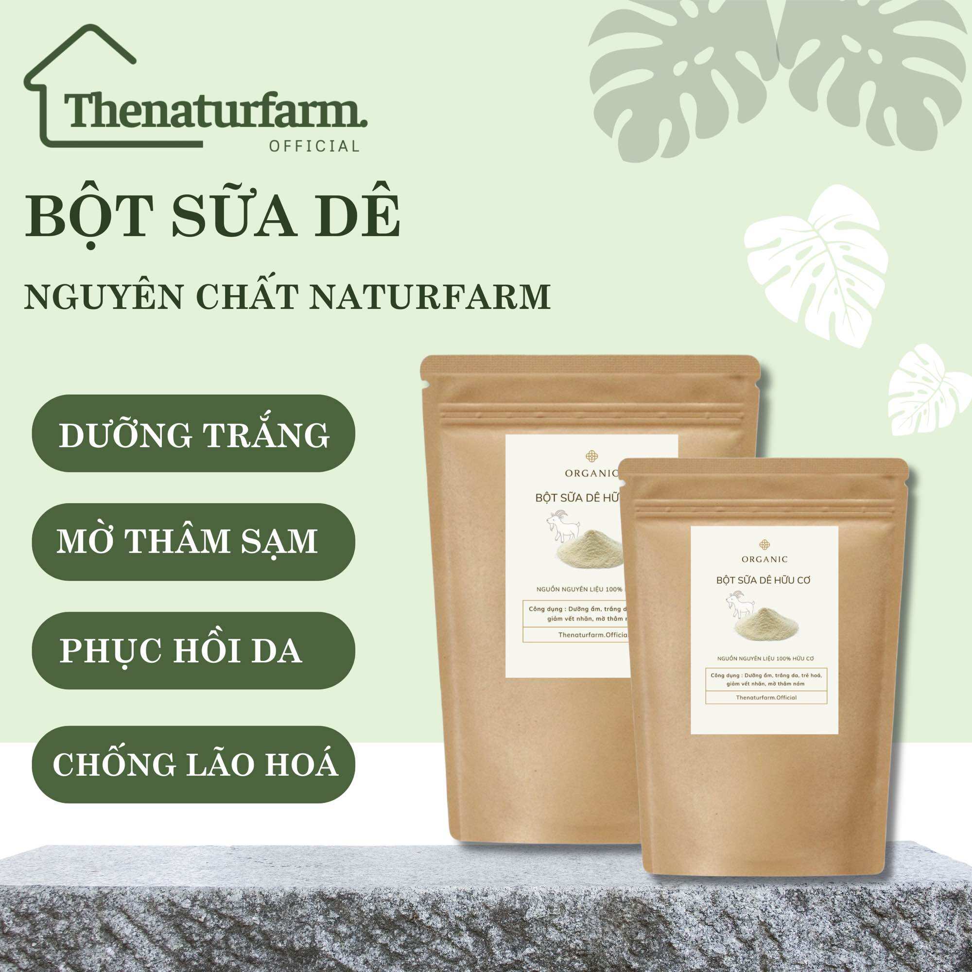 Bột sữa dê nguyên chất dưỡng da 100gr - dưỡng ẩm, trắng da, mờ thâm sạm