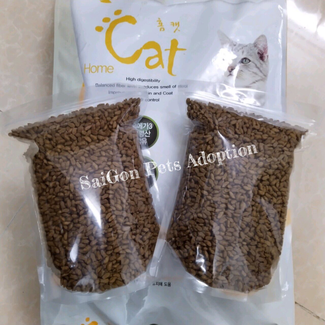 Hạt cho mèo Home Cat - Combo 2 túi Zip (1kg/túi).