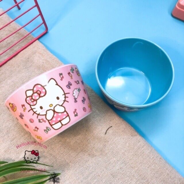 Chén tròn Melamin HelloKitty Doreamon