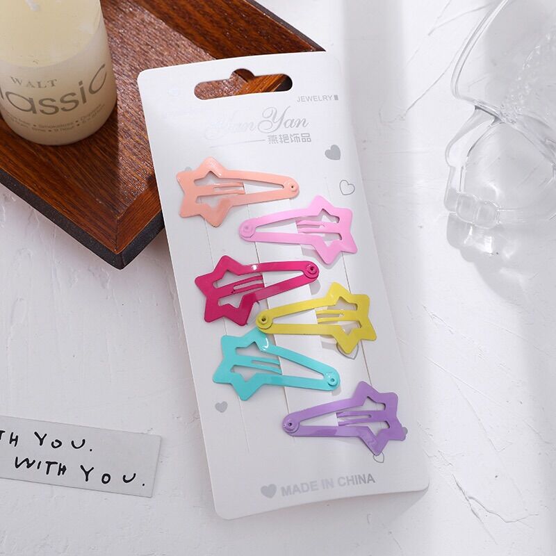 Set 6 Kẹp Tóc Nhiều Màu Dễ Thương