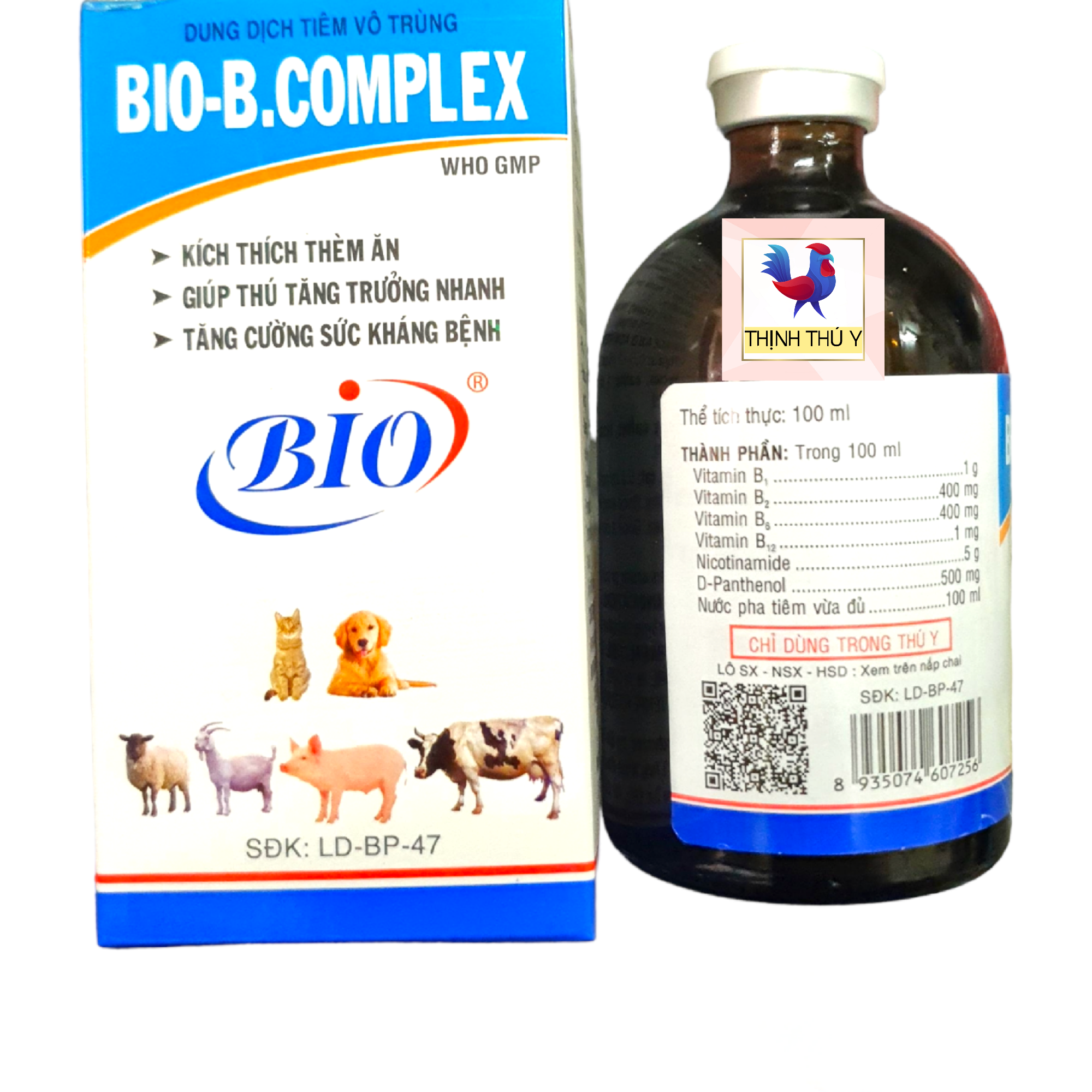 Bio B COMPLEX (100ml) - Kích thích thèm ăn, tăng trưởng nhanh cho gà vịt, chó mèo, heo, bò