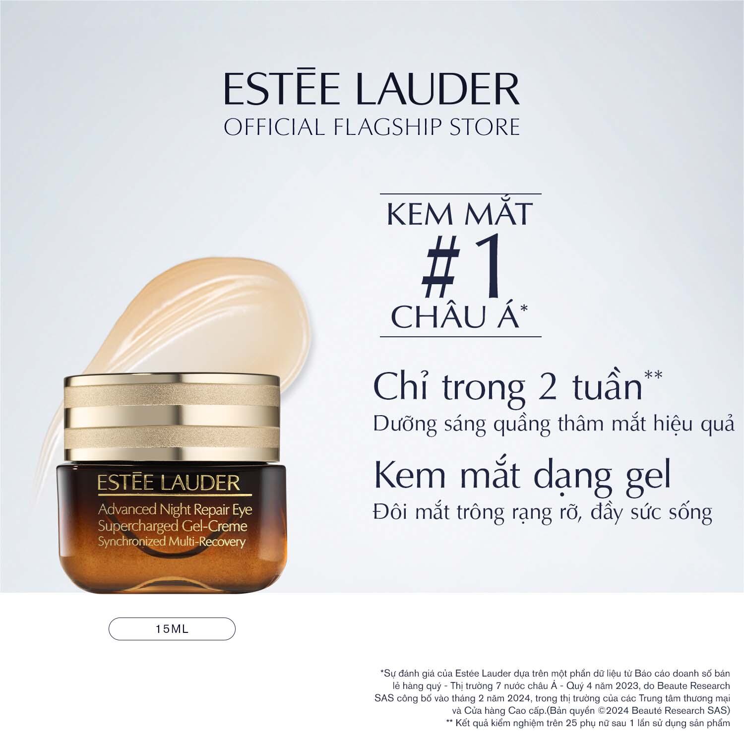   SIÊU PHẨM MỚI  Kem mắt dạng gel Estee Lauder Advanced Night Repair Eye Supercharged Gel-Crème Synchronized Multi-Recovery Eye Cream 15ml 