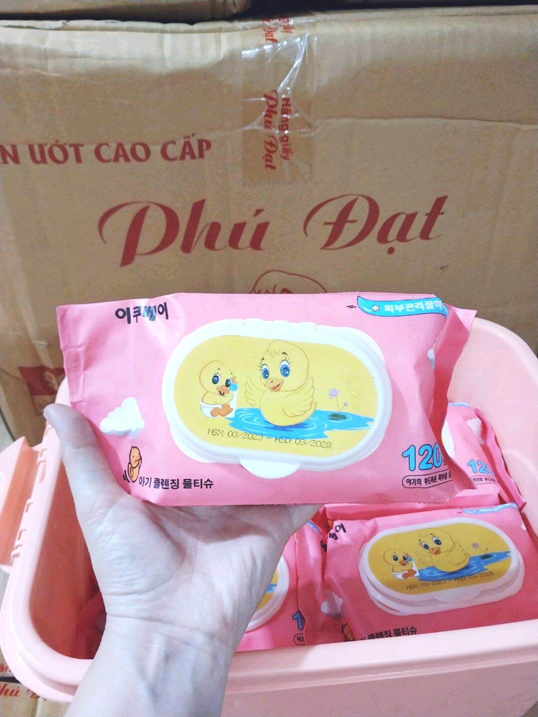 [ Tặng Thùng ] Khăn Ướt 10 Gói Phú Đạt Chính Hãng Cty.