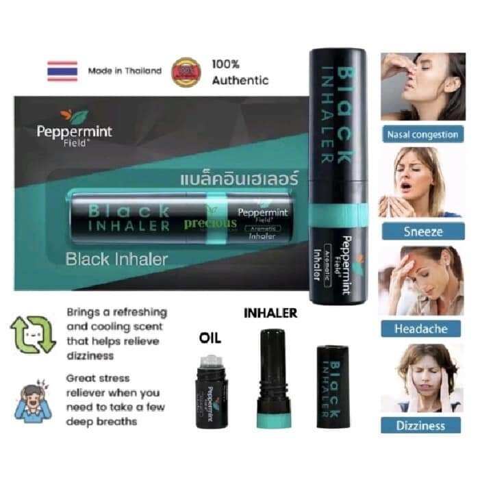 Ống Hít Thông Mũi Bạc Hà 2 Đầu BLACK PEPPERMINT FIELD Thái Lan