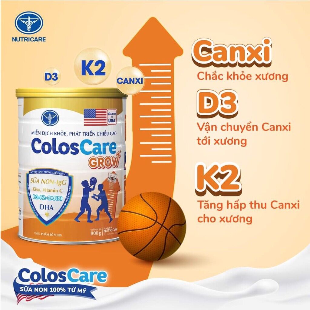 Sữa bột Coloscare grow lon 800g