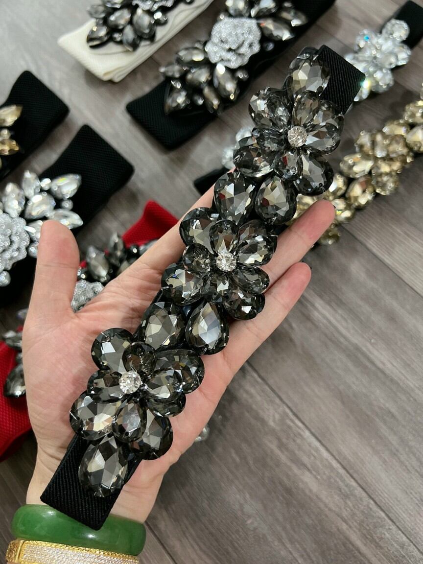 Đai váy thắt lưng đính đá bản nhỏ,to