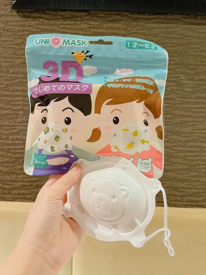 Thùng Khẩu trang 12 gói 36 cái sơ sinh Uni Mask loại Bao bì mới dành cho bé sơ sinh từ 3-18 tháng tuổi an toàn - Averie Shop