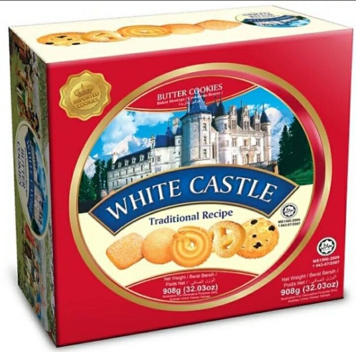 Bánh quy bơ hộp thiếc White Castle 681g, 908g date 1 2024