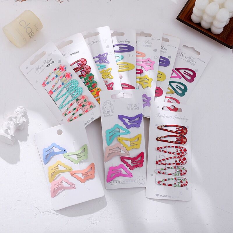 Set 6 kẹp tóc nhiều màu dễ thương