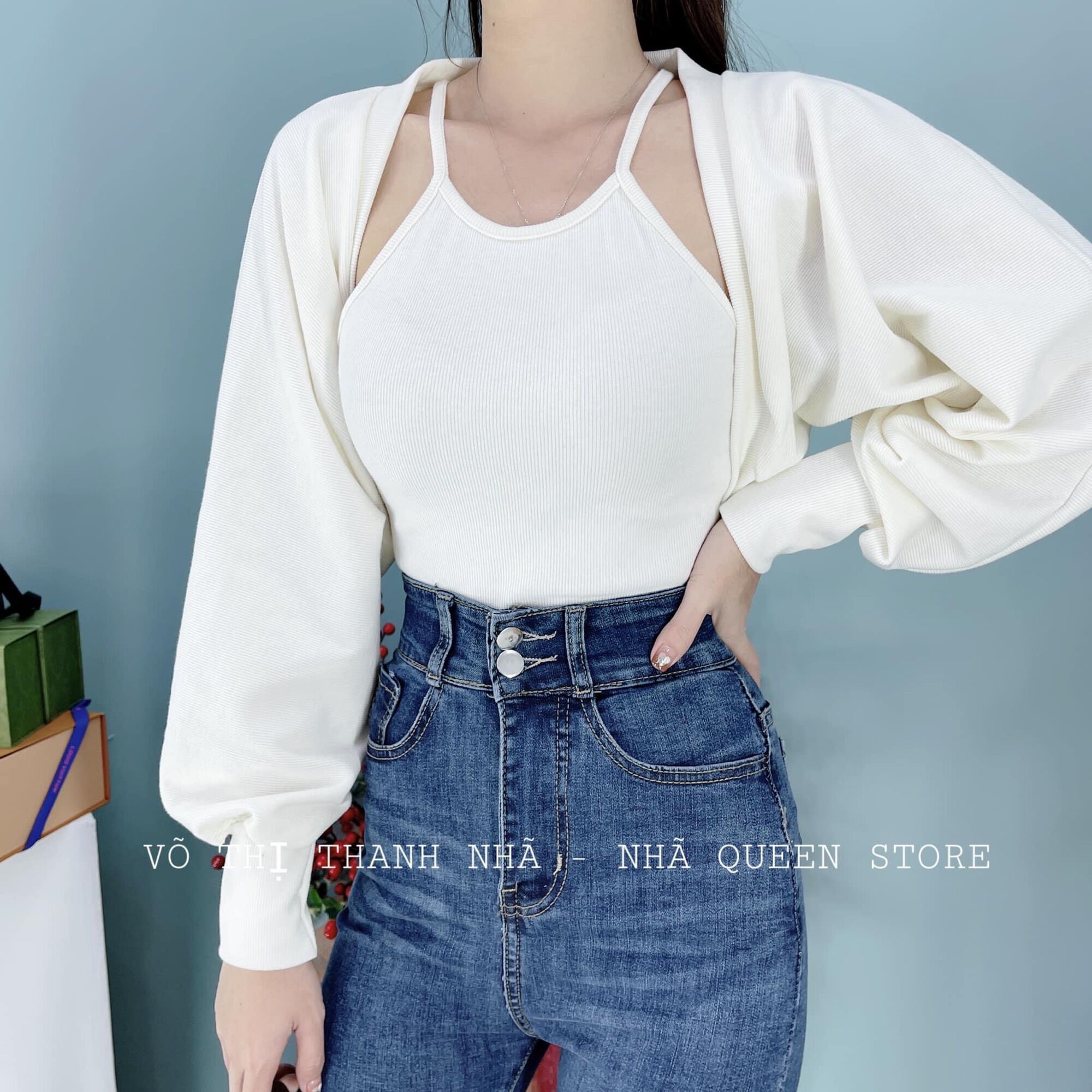 Set áo 2 món áo yếm + khoác tay phồng🔥🌞
