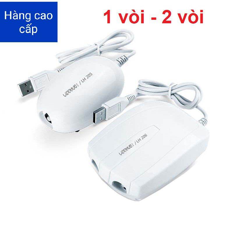 Máy sủi khí oxy hooh cá ,sục khí bể cá usb + dây sặc +quả sủi cao cấp lh205
