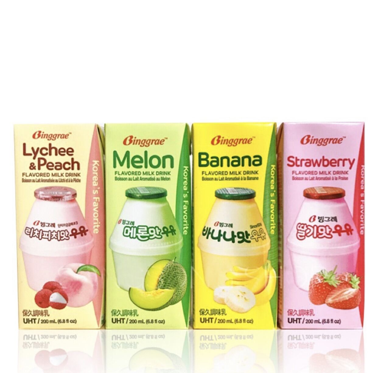 Sữa Binggrae Hàn Quốc vị Dưa lưới - Chuối - Dâu LẺ 1 HỘP