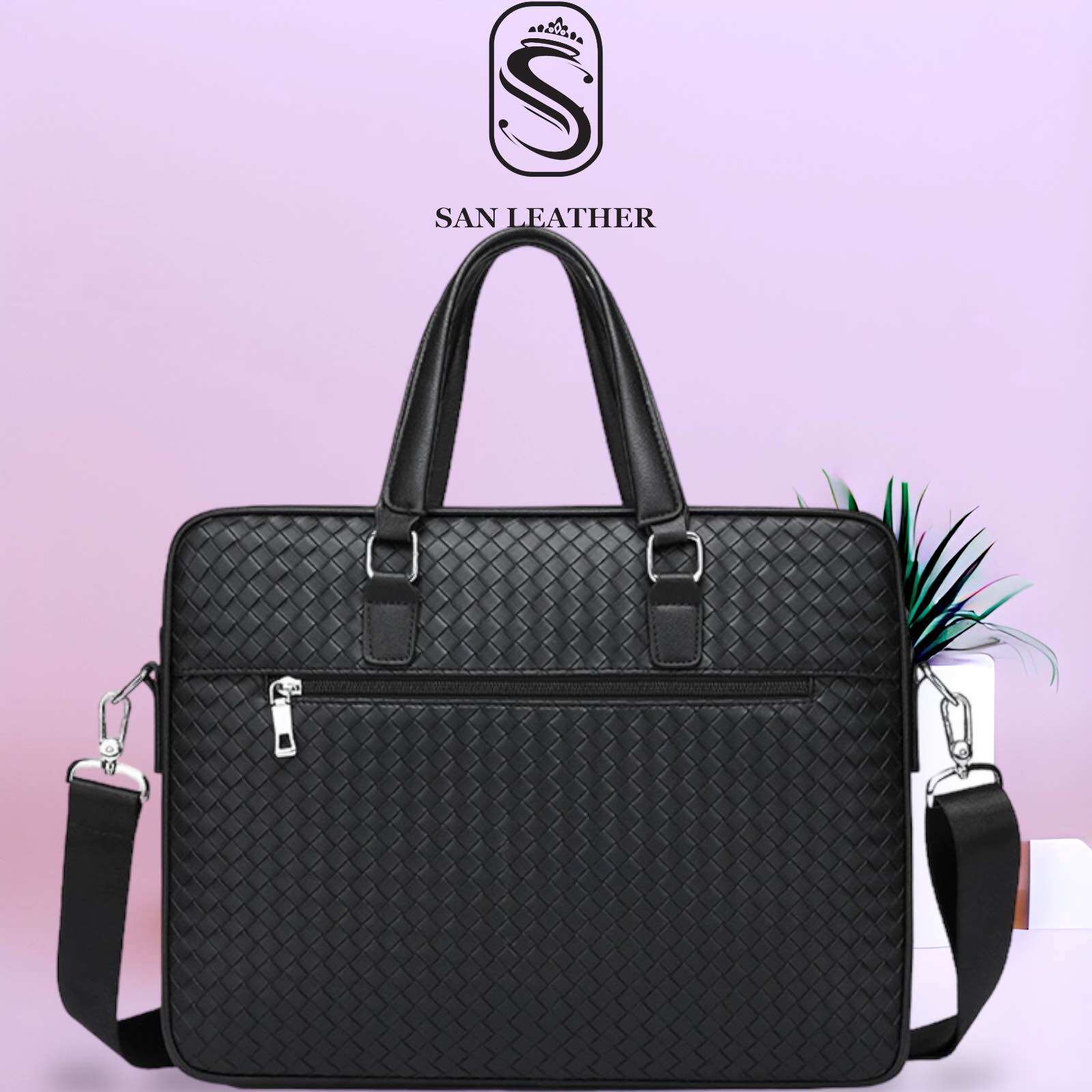 Túi Xách Da Công Sở San Leather S1108.Cặp Da Laptop Cao Cấp.