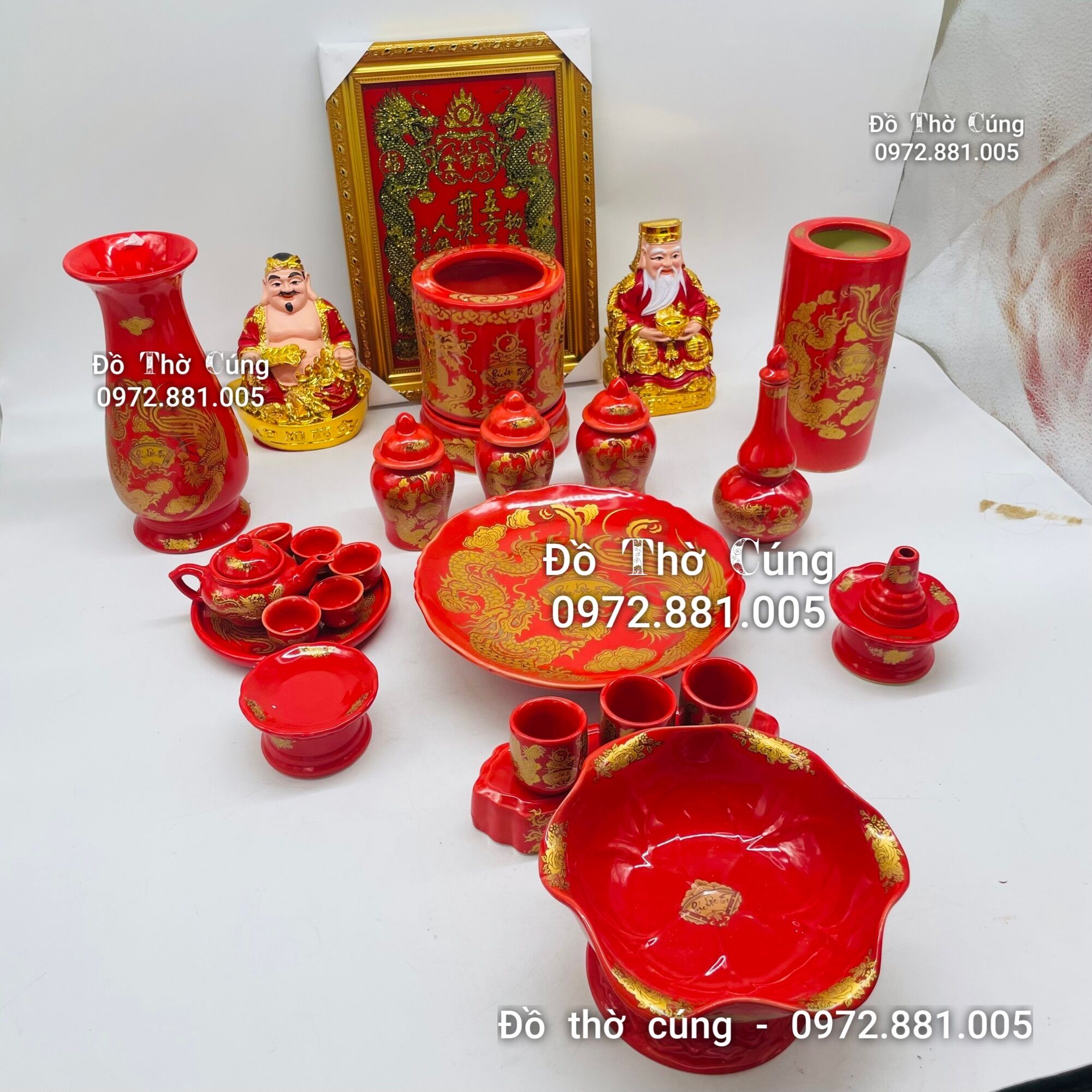 Đèn dầu sứ , đèn thờ sứ Màu Đỏ