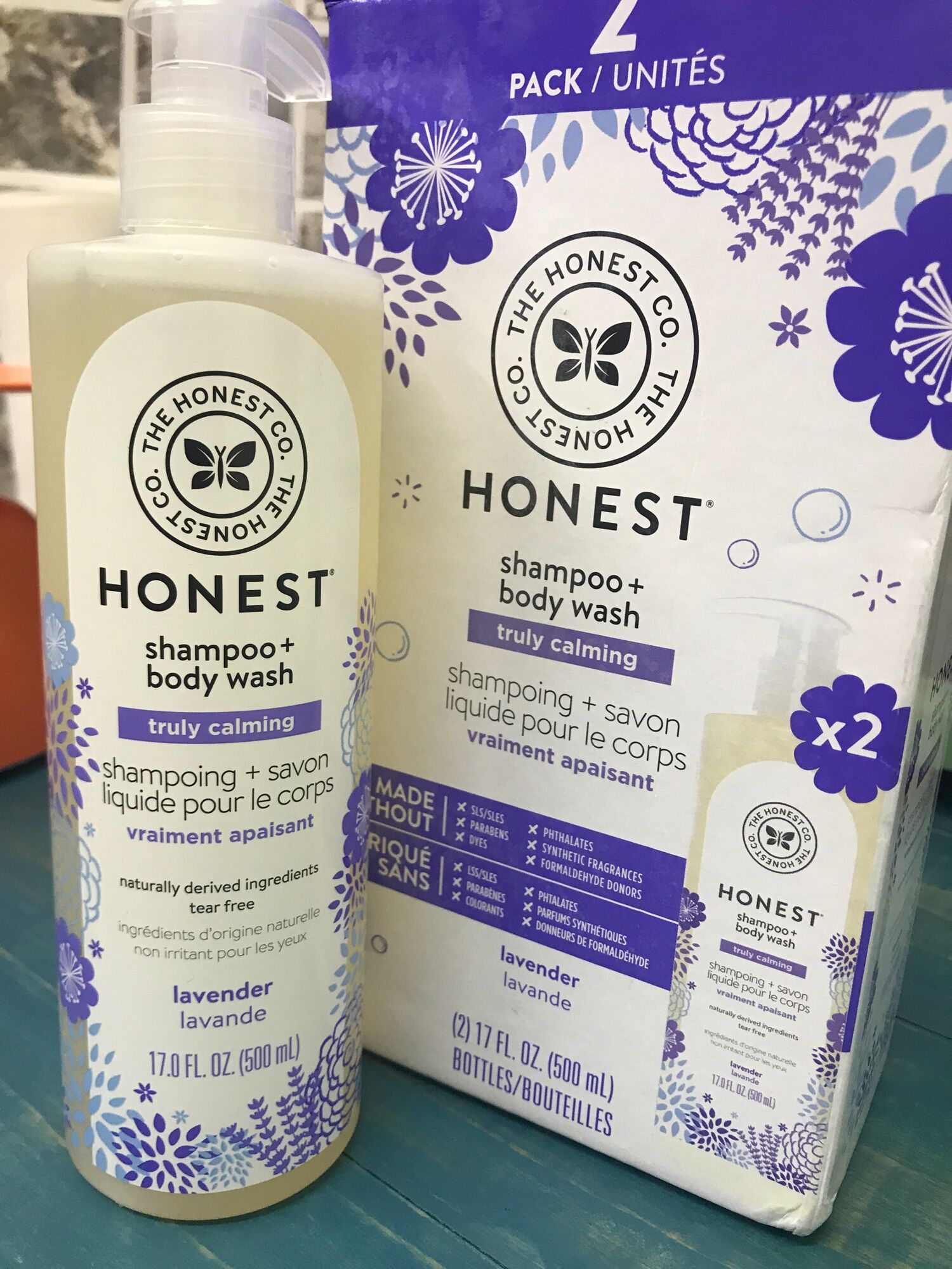 Sữa tắm gội cho bé The Honest truly calming lavender 1 chai 500ml