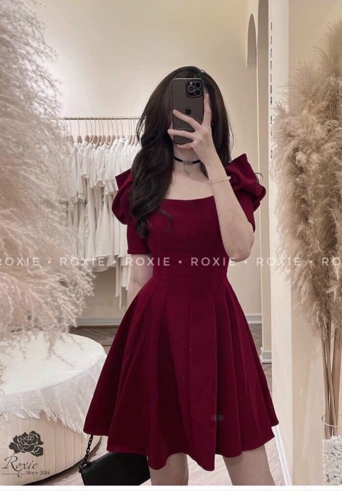 Đầm nữ bigsize dự tiệc cổ vuông tay phồng dự tiệc - DT999